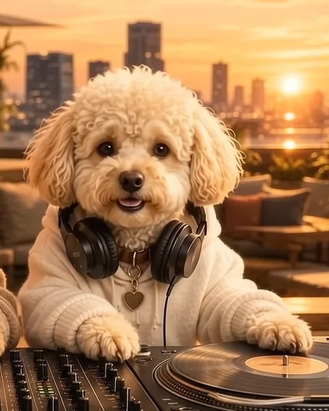 MATTHEW smiling at the decks with headphones